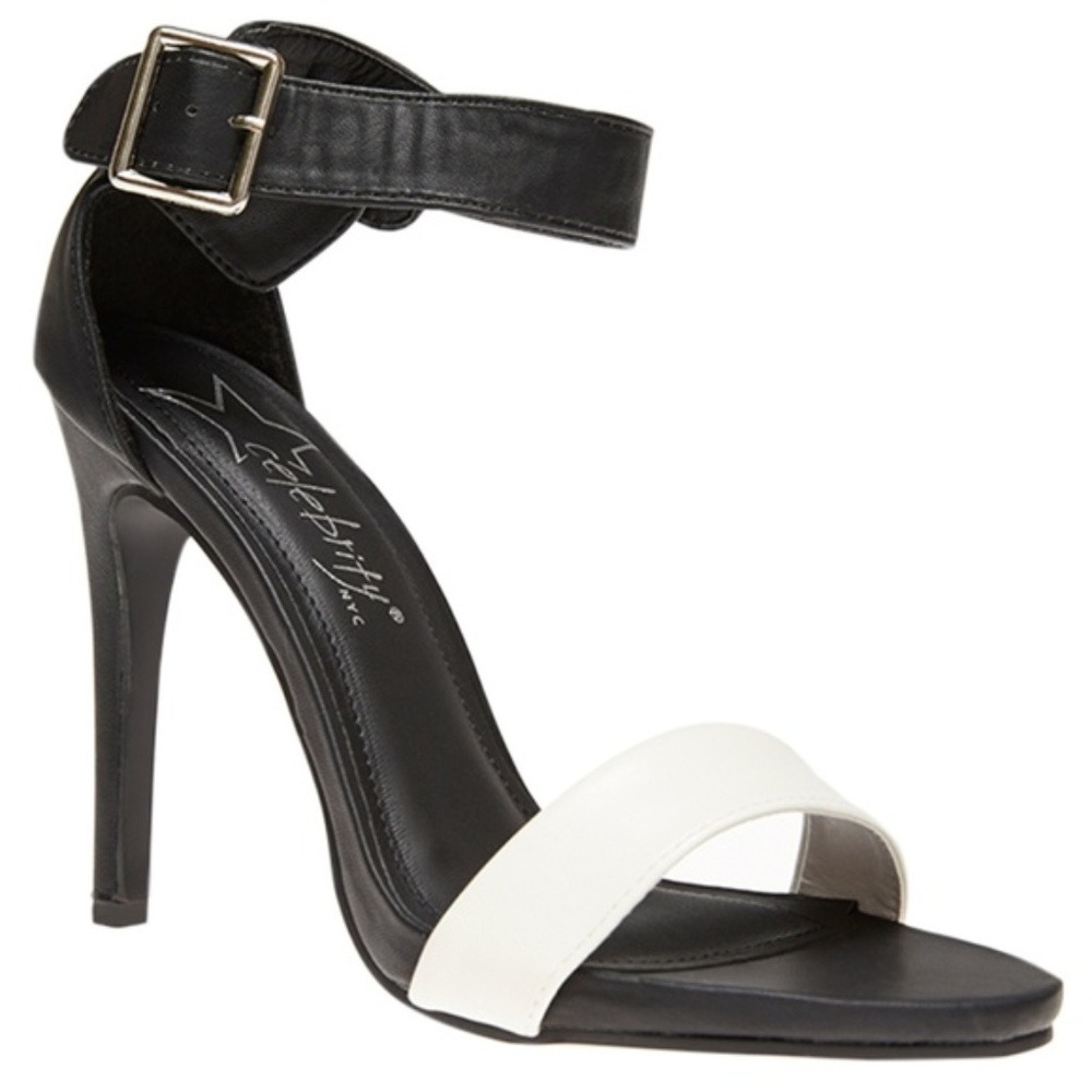 Chic Black and White Heels with Sleek Design